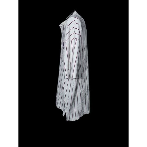 Vintage Logo Athletic  PHILIES Shirt Jersey Striped Vintage Ivory Jersey Size la - Picture 4 of 11